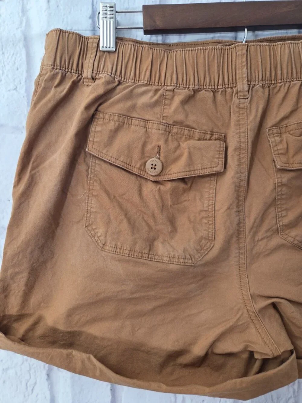 Social Standard by Sanctuary XXL Dark Tan Button Cuff Casual Summer Shorts